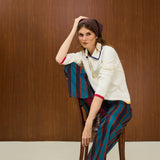 KNIT CARDIGAN WITH CONTRAST COLLAR AND CUFFS