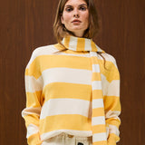 STRIPED  CREW NECK KNIT SWEATER