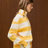 STRIPED  CREW NECK KNIT SWEATER