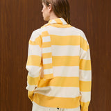 STRIPED  CREW NECK KNIT SWEATER