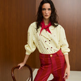 Vintage Double Breasted Cotton Blouse
