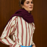 Cotton Round Neck Blouse With Back Button