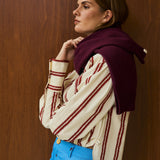 Cotton Round Neck Blouse With Back Button