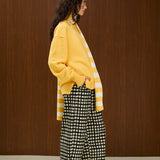 Cotton High Waisted Cropped Pant  With Elasticband