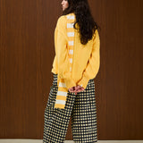 Cotton High Waisted Cropped Pant  With Elasticband
