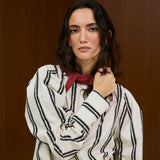 Cotton Round Neck Blouse With Back Button