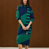 Round Neck Knitted Straight Long Sleeve Dress