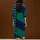 Round Neck Knitted Straight Long Sleeve Dress