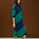 Round Neck Knitted Straight Long Sleeve Dress