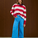 Cotton High Waisted Flared Pant