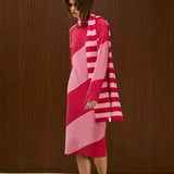 Round Neck Knitted Straight Long Sleeve Dress