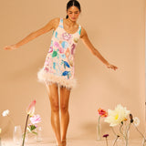 Ocean Bloom Feather Dress