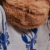 Bufanda de piel beige Solo