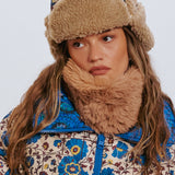 Bufanda de piel beige Solo