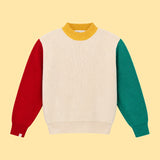 Color Block Sleeve Crew Neck Sweater