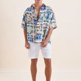 Mare Tiger 100% Linen Short Sleeve Shirt