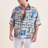 Mare Tiger 100% Linen Short Sleeve Shirt